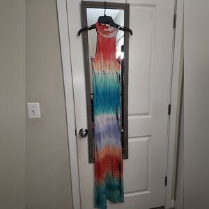 Multicolor Sleeveless Maxi Dress